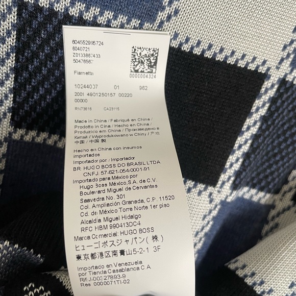 BNWOT BOSS REGULAR-FIT SWEATER WITH CHECK PATTERN AND SOLID RIBBING - Picture 8 of 12